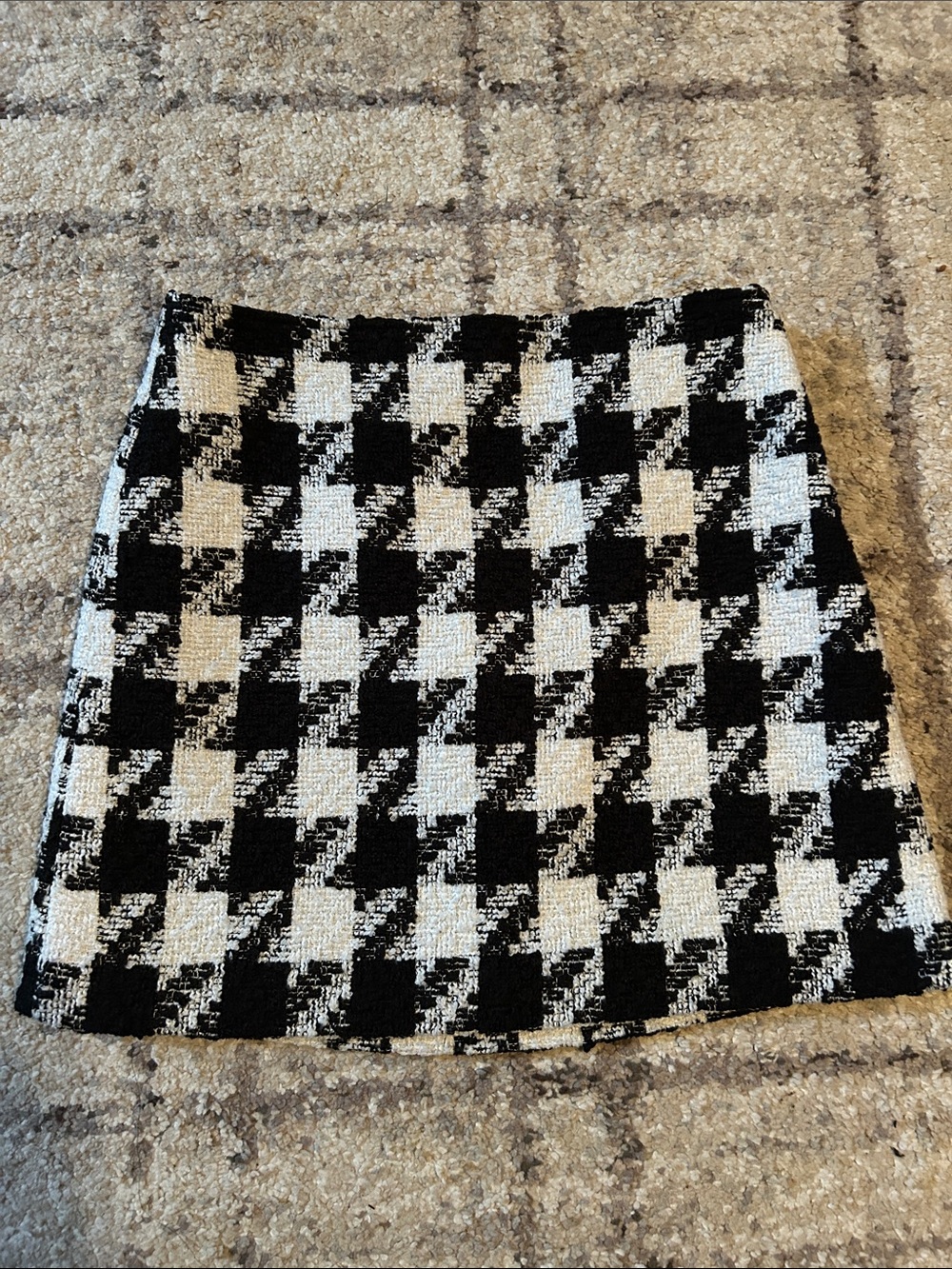 Black & White Houndstooth Women's Skirt